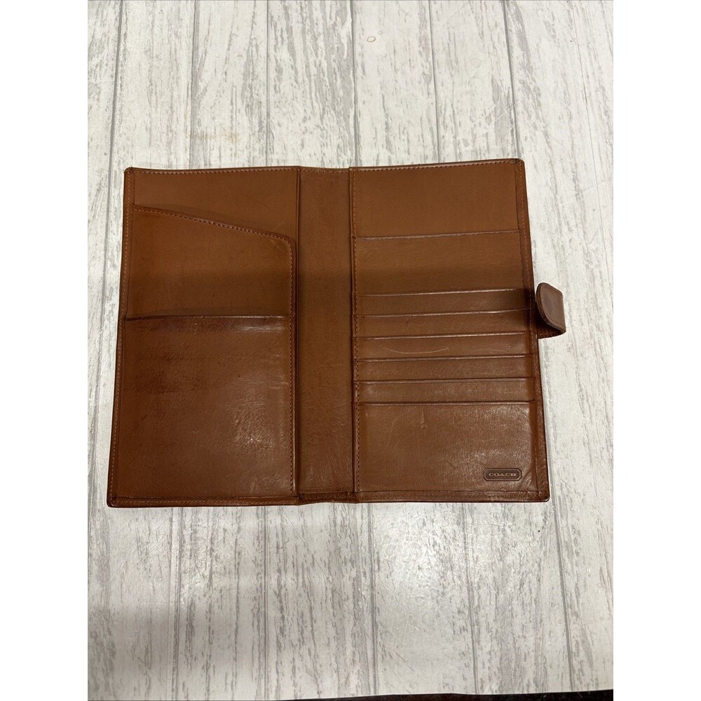 Vintage Brown Leather Coach Checkbook Wallet EUC - Picture 4 of 7